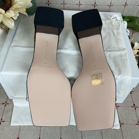 Good American Block Heel Slide Sandals Desert Snake GA119K-X New Dust Bag Size 6 - Picture 5 of 5